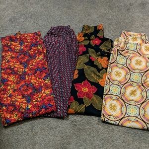 Set of 4 pairs of LuLaRoe Tall and Curvy Leggings